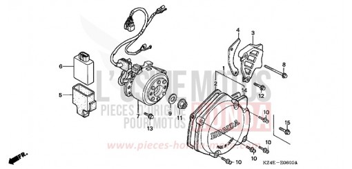 PANNEAU CARTER-MOTEUR G. CR125RY de 2000